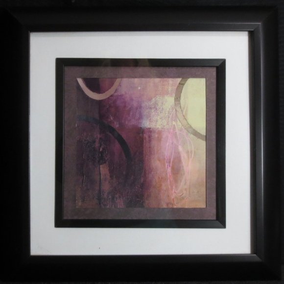 Matted Framed Prints Lot of 2 California Abstract Atmospheric Art Purple Cream - Picture 2 of 9